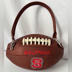 NC State Wolfpack Football Shaped Purse YIMA Licensed